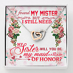 Will You Be My Maid Of Honor Interlocking Hearts Pendant Necklace - Maid Of Honor Proposal Wedding Gifts - Interlocking Hearts Necklace