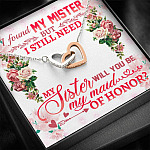Will You Be My Maid Of Honor Interlocking Hearts Pendant Necklace - Maid Of Honor Proposal Wedding Gifts