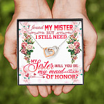 Will You Be My Maid Of Honor Interlocking Hearts Pendant Necklace - Maid Of Honor Proposal Wedding Gifts