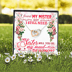 Will You Be My Maid Of Honor Interlocking Hearts Pendant Necklace - Maid Of Honor Proposal Wedding Gifts