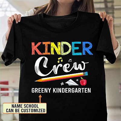 Alternative view of Personalized Name Kinder Crew T-Shirt - Funny Back To School Shirt