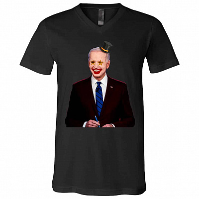 biden, Black, V-Neck T-Shirt