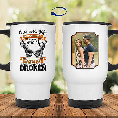 14 oz. White Travel Mug