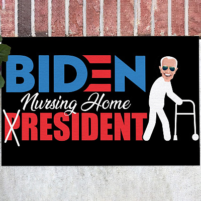 Biden Nursing Home Resident Doormat - Funny Anti Biden Indoor Outdoor Doormat