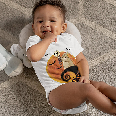 Alternative view of Nightmare Before Christmas Jack Skellington Baby Onesie - Toddler Baby Infant Bodysuit