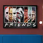 Horror Movie Characters Halloween Framed Canvas - Friends Horror Scary Unframed Poster
