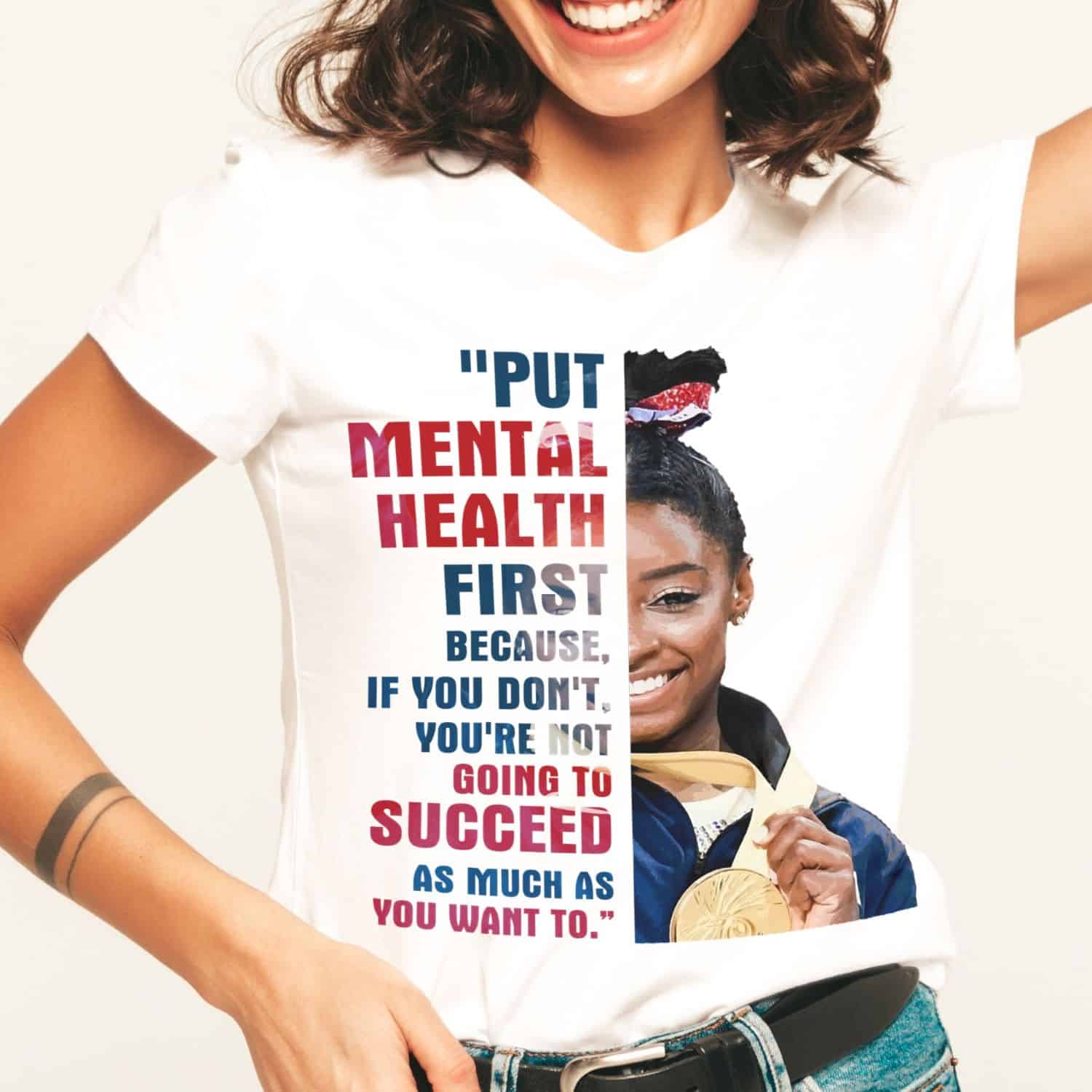 1P ưu tiên. Simon biles mental Tee 1 mk2