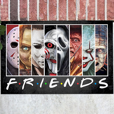 Horror Movie Characters Halloween Indoor Doormat - Friends Horror Scary Outdoor Door Mat