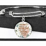 She Who Kneels Before God Can Stand Before Anyone Romans 8:31 Circle Pendant Necklace