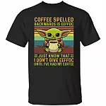 Coffee Spelled Backwaa T-Shirt, Black, Unisex T-Shirt