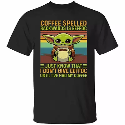 Coffee Spelled Backwaa T-Shirt, Black, Unisex T-Shirt
