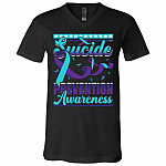 sucide, Black, V-Neck T-Shirt
