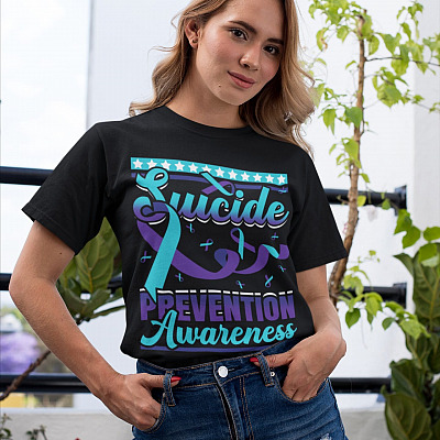 Alternative view of American Suicide Prevention Awareness Month T-Shirt - Suicide Prevention Week V-Neck Tee