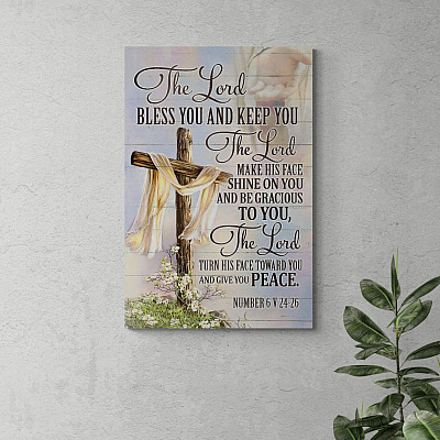 Alternative view of The Lord Bless You and Keep You the Lord Make His Face Shine on You Framed Canvas - Religious Unframed Poster