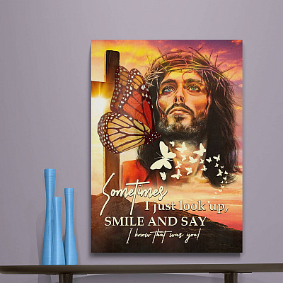 Sometimes I Just Look Up Smile And Say I Know That Was You Gallery Wrapped Framed Canvas Prints - Unframed Poster