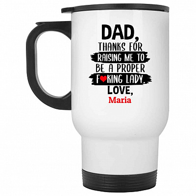14 oz. White Travel Mug