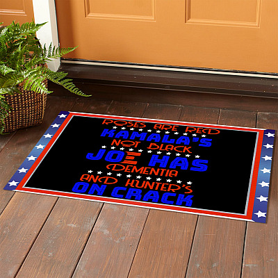 Alternative view of Roses Are Red Kamala’s Not Black Joe Has Dementia And Hunter's On Crack Doormat - Outdoor Indoor Doormat