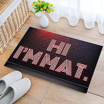 Alternative view of Hi I'm Mat Doormat - Hi Im Mat Housewarming Present Funny Welcome Rug Entrance Decorative Doormat