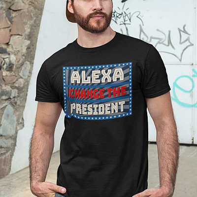 Alternative view of Alexa Change The President T-Shirt - Funny Anti Biden T-Shirt
