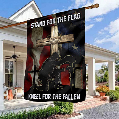 Stand For The Flag Kneel For The Fallen Decorative Garden Flag - Indoor Outdoor Flag - House Flag