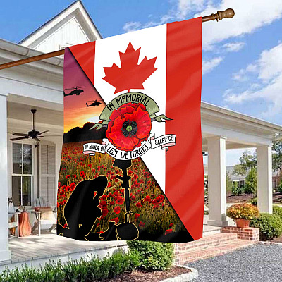 In Memorial In Honor Of Lest We Forget Sacrifice Outdoor Garden Flag - House Flag - Wall Flag