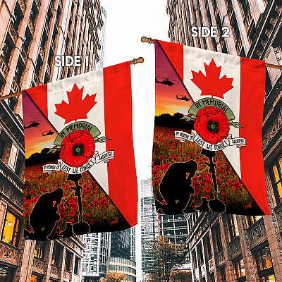 Alternative view of In Memorial In Honor Of Lest We Forget Sacrifice Outdoor Garden Flag - House Flag - Wall Flag