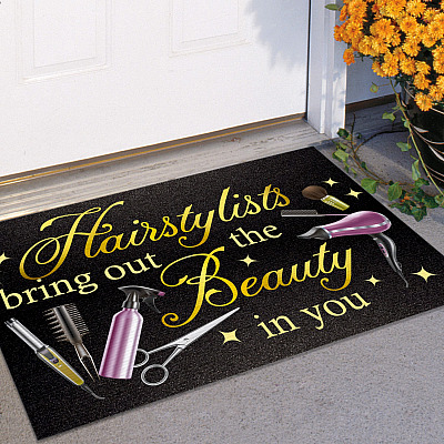 Alternative view of Hairstylists Bring out The Beauty in You Doormat - Outdoor Indoor Doormat