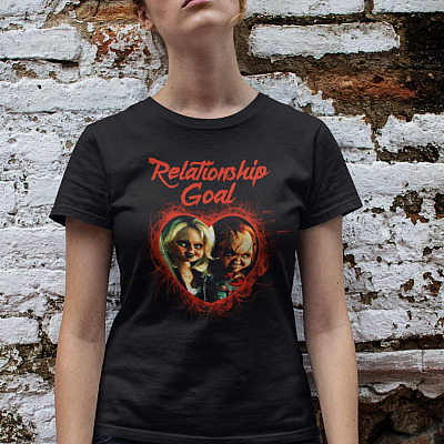 Alternative view of Halloween Relationship Goals Chuc-ky and Tiffany T-Shirt - Funny Horror Movie Dolls Shirt