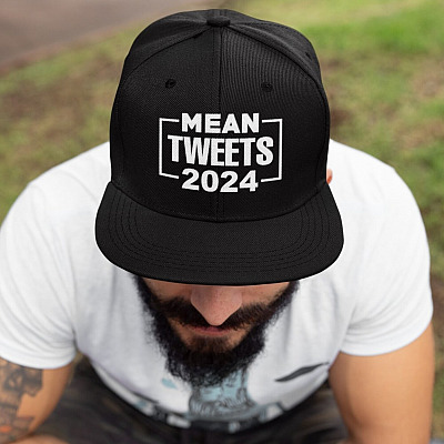 Mean Tweets 2024 Funny Trump Twill Cap - High-Profile Snapback Hat - Support Trump Trucker Hat