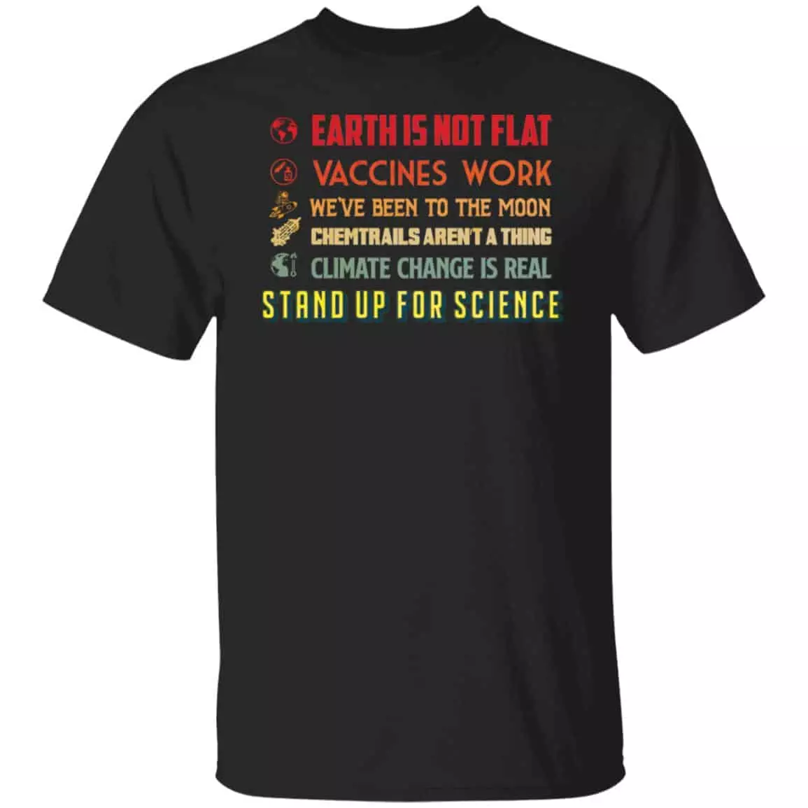Stand Up For Science tee, Black, Unisex T-Shirt