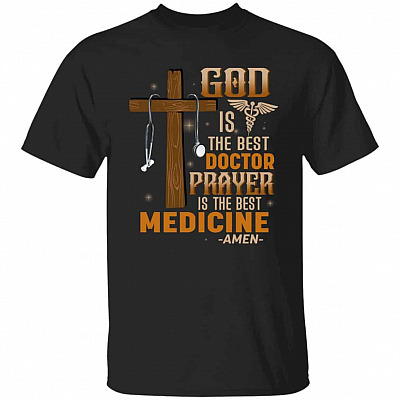 4. God Best Doctor, Black, Unisex T-Shirt