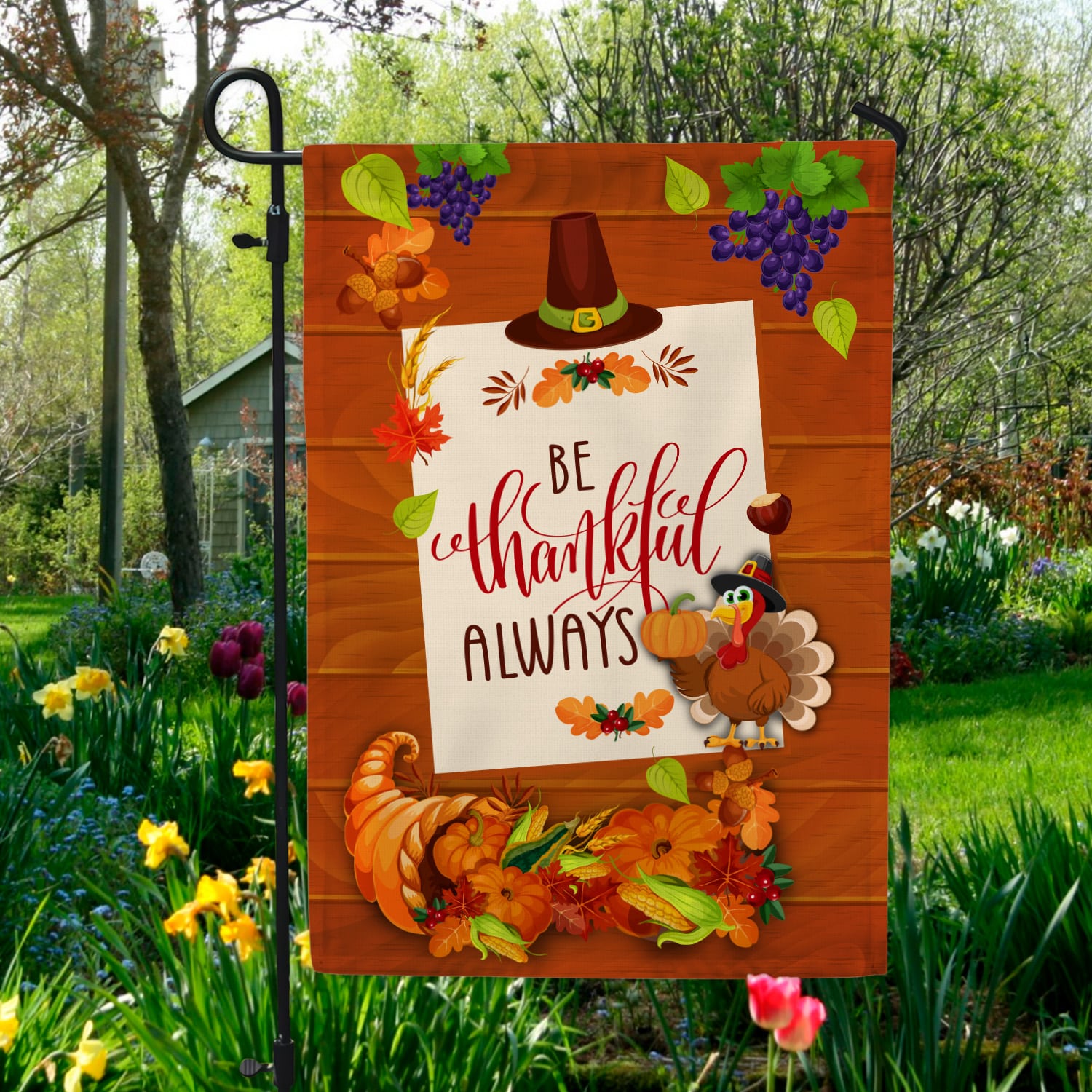 3MH. Be Thankful 30x40 Garden Flag Mockup 5