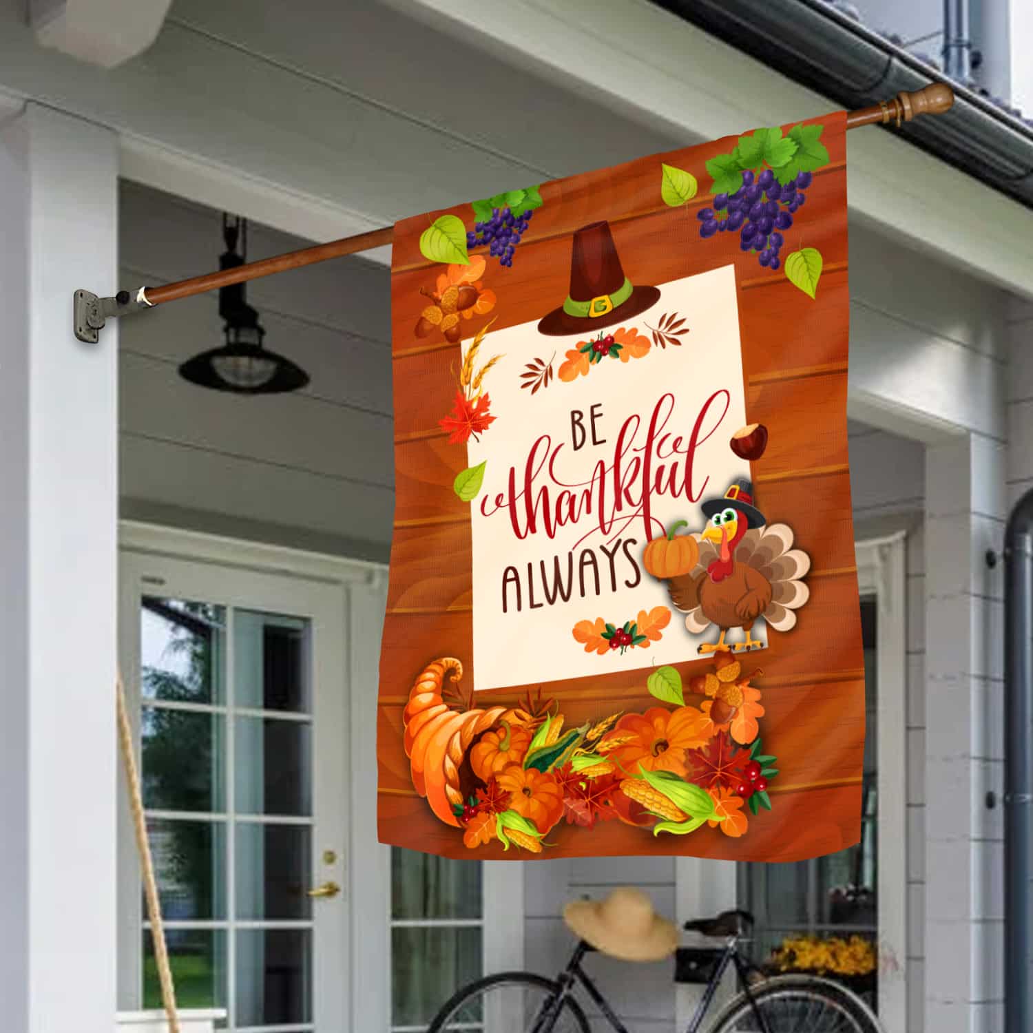 3MH. Be Thankful 30x40 House Flag Mockup 1