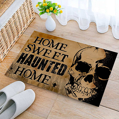 Alternative view of Home Sweet Haunted Home Funny Halloween Decoration Indoor Outdoor Decorative Doormat
