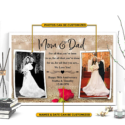 Personalized Photo Anniversary Gifts Mom and Dad for All that You've Been Framed Canvas - Unframed Poster