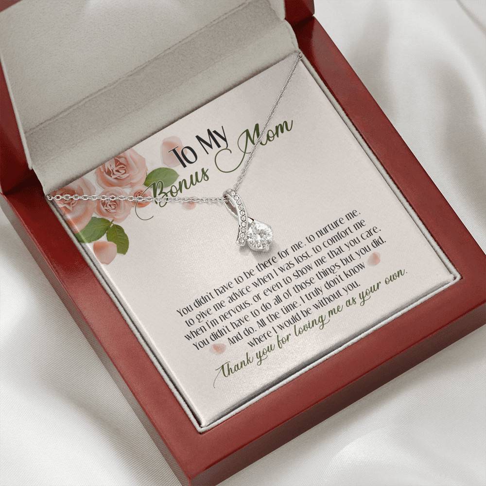 To My Bonus Mom Thank You For Loving Me As Your Own Alluring Beauty Necklace - Step Mom Stepmother Gifts To My Bonus Mom Thank You For Loving Me As Your Own Alluring Beauty Necklace - Step Mom Stepmother Gifts