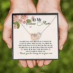 To My Bonus Mom Thank You For Loving Me As Your Own Interlocking Hearts Pendant Necklace - Step Mom Gifts