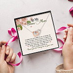 To My Bonus Mom Thank You For Loving Me As Your Own Interlocking Hearts Pendant Necklace - Step Mom Gifts