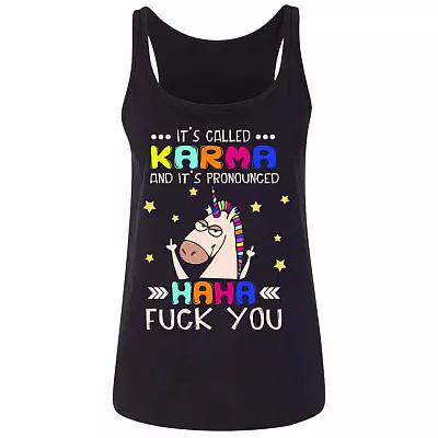 It's Called Karma and It's Pronounced Tank, Black, Ladies Tank Top