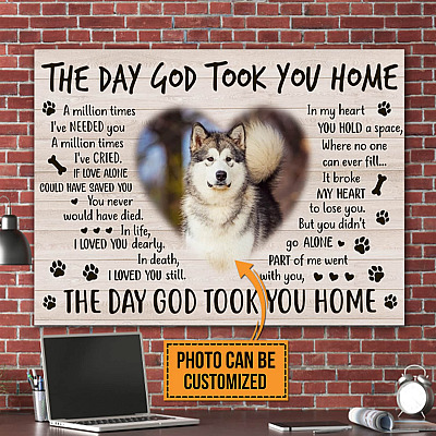 Alternative view of Personalized Photo the Day God Took You Home a Million Times Pet Memorial Wrapped Framed Canvas Prints - Unframed Poster