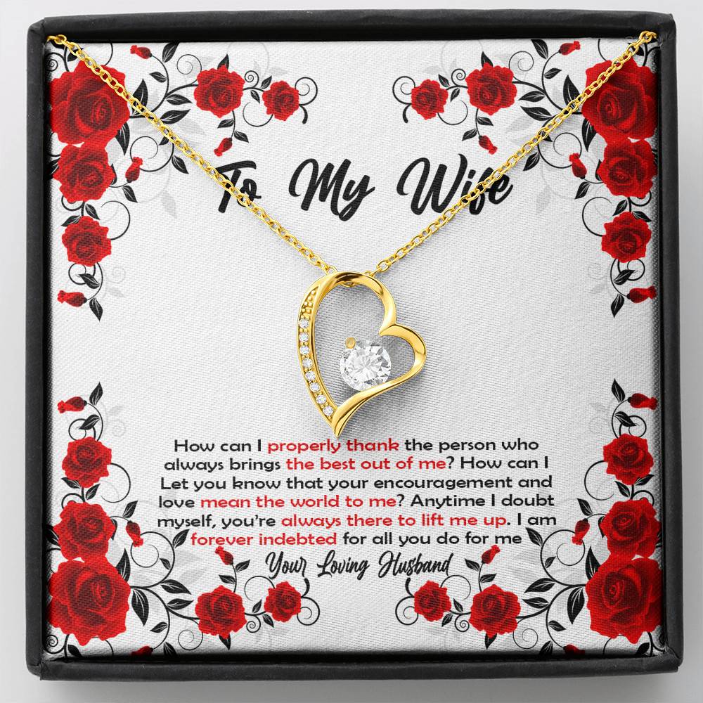 To My Wife How Can I Properly Thank The Person Who Always Brings The Best Put Of Me Forever Love Necklace - Forever Love Necklace (18K Yellow Gold)