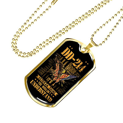 Proud US Army Soldiers Veteran Necklace - DD 214 It's A Veteran Thing You Wouldn't Understand Dog Tag Necklace