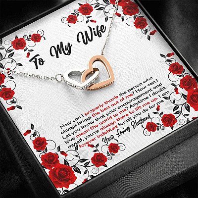 To My Wife How Can I Properly Thank The Person Who Always Brings The Best Put Of Me Joined Interlocking Hearts Necklace