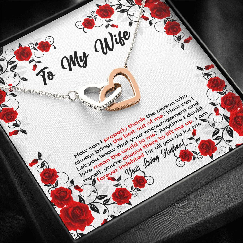 To My Wife How Can I Properly Thank The Person Who Always Brings The Best Put Of Me Joined Interlocking Hearts Necklace