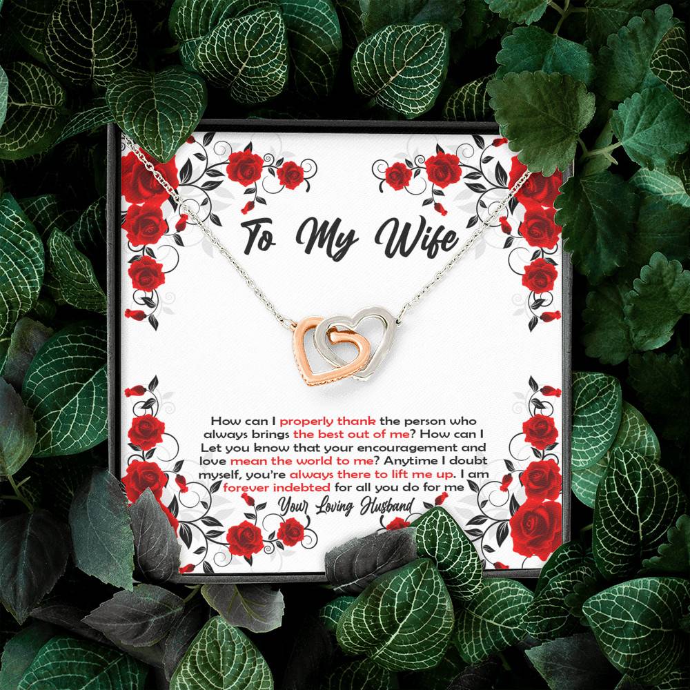 To My Wife How Can I Properly Thank The Person Who Always Brings The Best Put Of Me Joined Interlocking Hearts Necklace