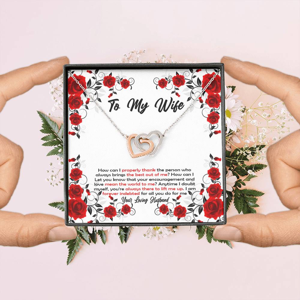 To My Wife How Can I Properly Thank The Person Who Always Brings The Best Put Of Me Joined Interlocking Hearts Necklace