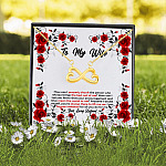 8UT. Red Rose To Wife Infinity Heart Necklace (Gold) 2