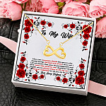 8UT. Red Rose To Wife Infinity Heart Necklace (Gold) 4