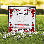 8UT. Red Rose To Wife Infinity Heart Necklace (Silver) 2