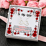 8UT. Red Rose To Wife Infinity Heart Necklace (Silver) 4